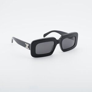 Celine CL40313U 01A Sunglasses Black Rectangle Frame, Smoke Lenses